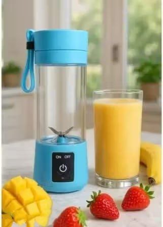 Portable Rechargeable Juicer Blender | USB Mixer Bottle with 6 Blades | Travel Smoothie Maker | Power Bank Function | 380ml