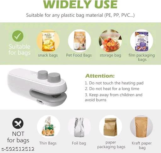 2-in-1 Mini Sealer & Cutter | Portable USB Rechargeable Heat Sealer for Food Storage Bags | Snack Bag Resealer
