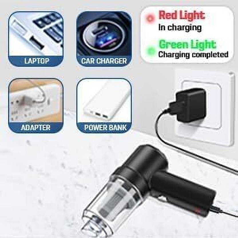 3-in-1 Portable Mini Vacuum Cleaner & Air Blower | USB Rechargeable | For Car, Home & Electronics Cleaning
