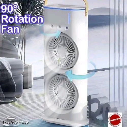 Double-Ended Portable Spray Fan | Dual Mist & Dual Fan with Remote | USB Rechargeable Mini AC Cooler for Home, Kitchen & Travel