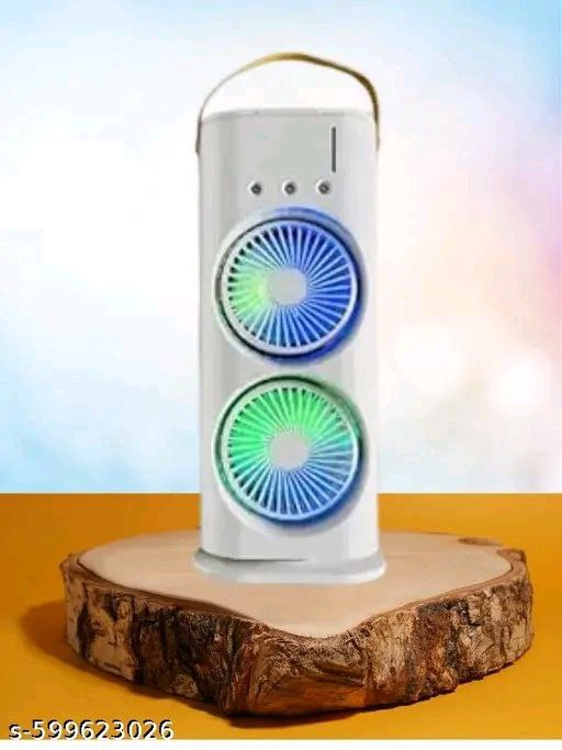 Double-Ended Portable Spray Fan | Dual Mist & Dual Fan with Remote | USB Rechargeable Mini AC Cooler for Home, Kitchen & Travel