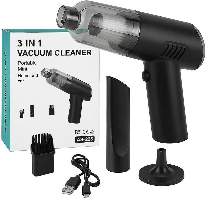 3-in-1 Portable Mini Vacuum Cleaner & Air Blower | USB Rechargeable | For Car, Home & Electronics Cleaning