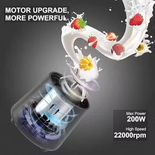 Portable Rechargeable Juicer Blender | USB Mixer Bottle with 6 Blades | Travel Smoothie Maker | Power Bank Function | 380ml